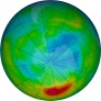 Antarctic ozone map for 2024-07-21